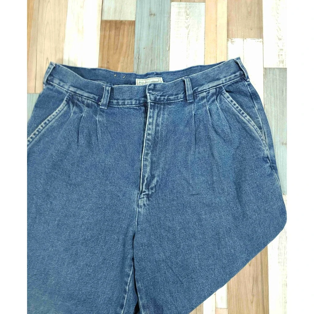 Vintage Bugle Boy Company Pleated Denim Jeans Mens 32x30 Blue Cotton Trousers